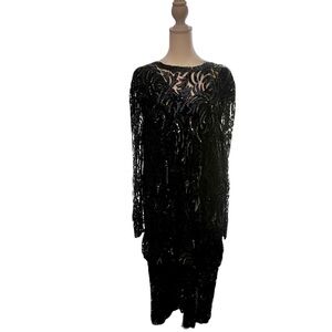 Judith Ann Creations Vintage Dark Blue Lined Dress-Small***See Measureme…